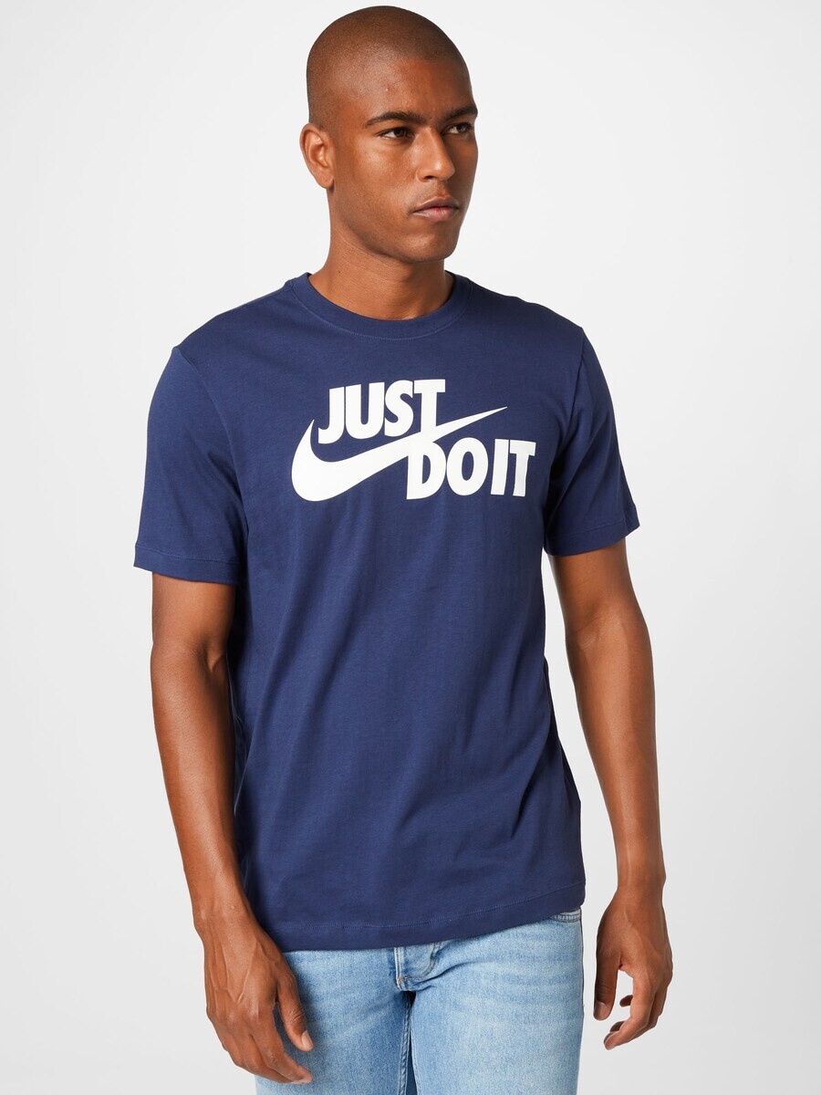 Классическая футболка Nike Sportswear Regular fit Shirt Swoosh, темно-синий — фото 2