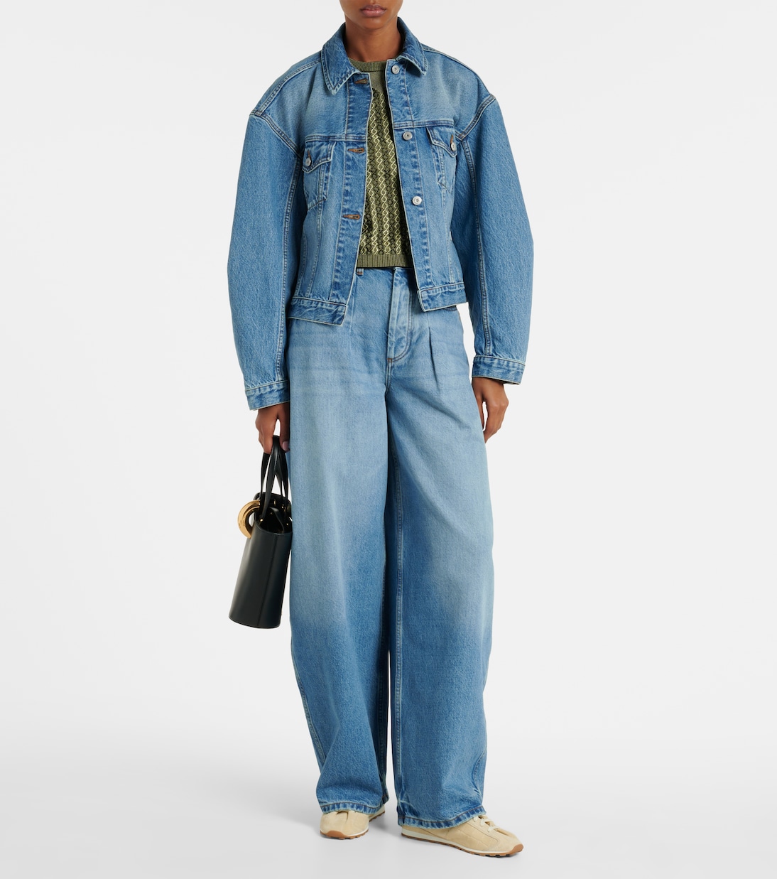 Теннисные крокодиловые замшевые кроссовки Jacquemus, слоновая кость — фото 3