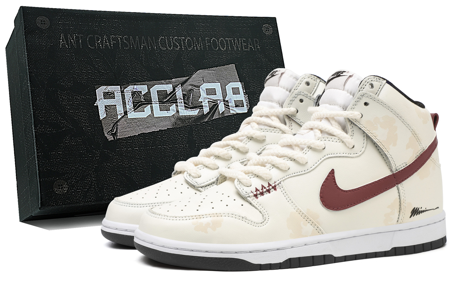 

Nike Dunk Retro Abrasion Resistant Height Increasing High top Skateboard Shoes мужские Ecru