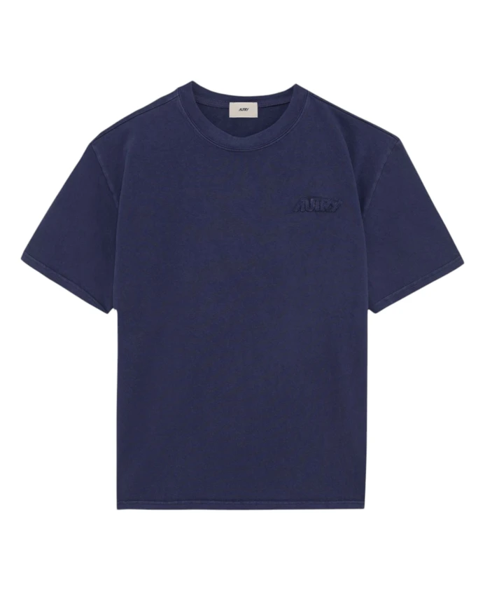 

Хлопковая футболка унисекс с нашивкой и логотипом Autry, синий