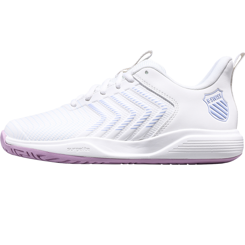

K·SWISS Кроссовки KSWISS для тенниса женские розово-фиолетовые с низким верхом в цвете теплый белый/розово-фиолетовый рассвет, цвет Warm White/Dawn Purple Pink