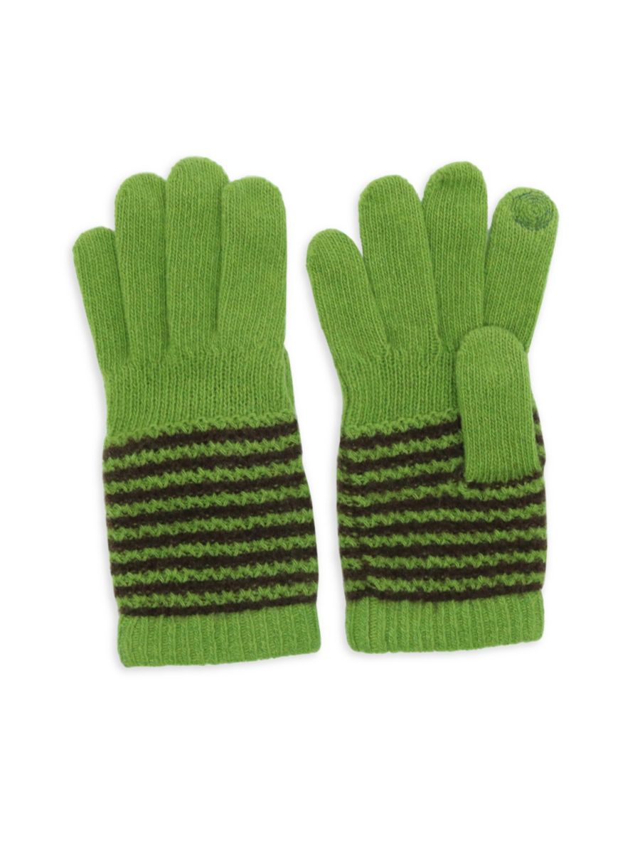 

Перчатки из полосатого кашемира Portolano, цвет Cedar Green