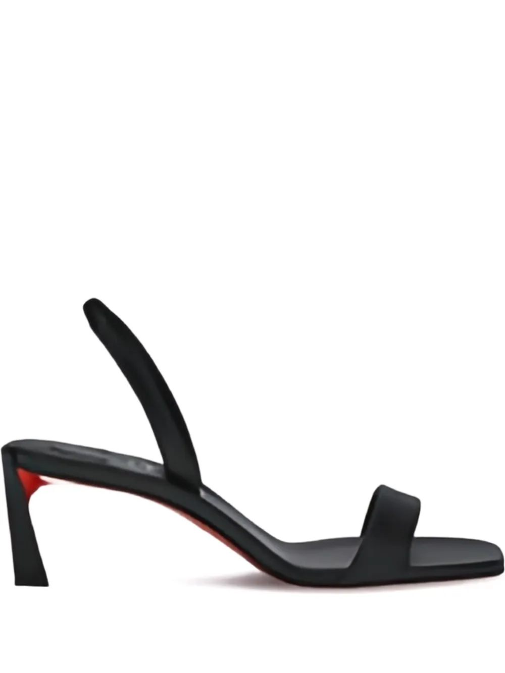 55-миллиметровые кожаные сандалии с открытой пяткой Christian Louboutin, черный