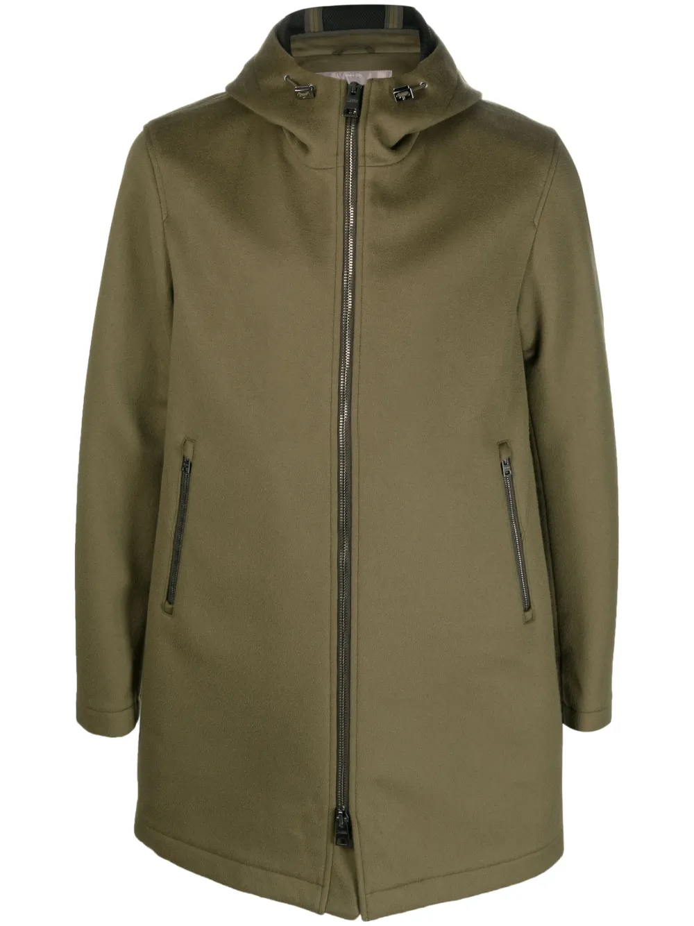 

Пальто на молнии с капюшоном Herno, зеленый