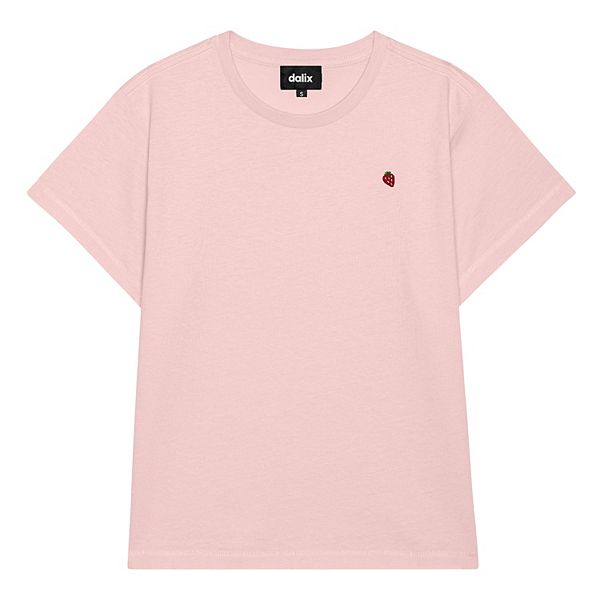 

Женская футболка с клубничным принтом, легкая, с высокой талией Dalix, Rose