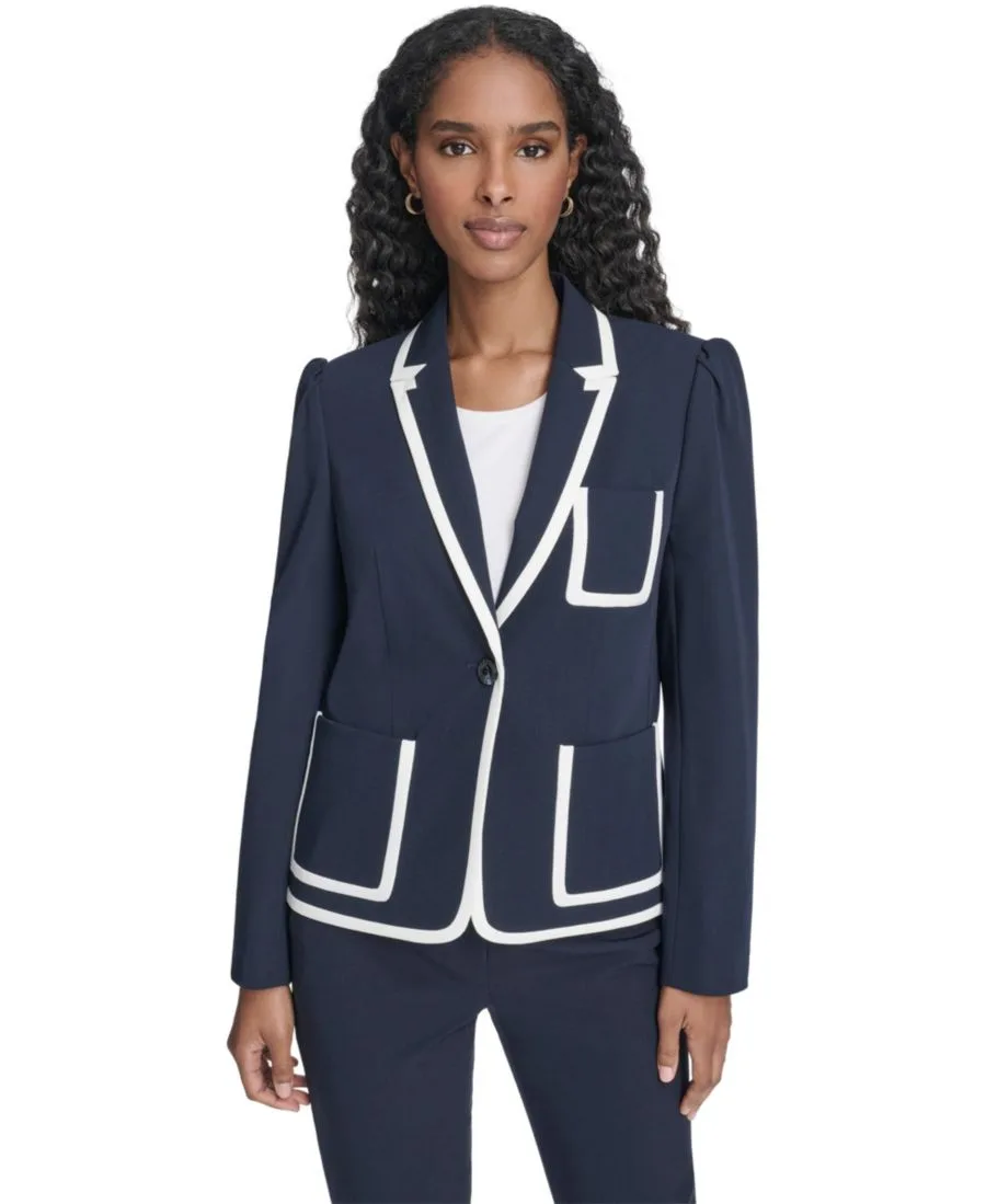 Женский однобортный блейзер с каркасом Tommy Hilfiger, midnght/айвори
