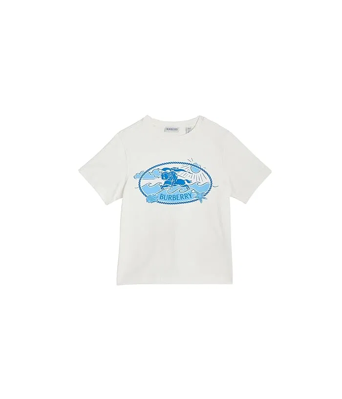 Футболка с принтом Cedar Wave Burberry Kids, Chalk