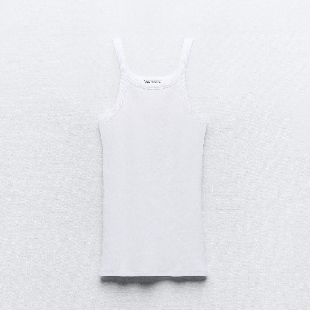 

Топ Zara Cotton, белый (размер М)