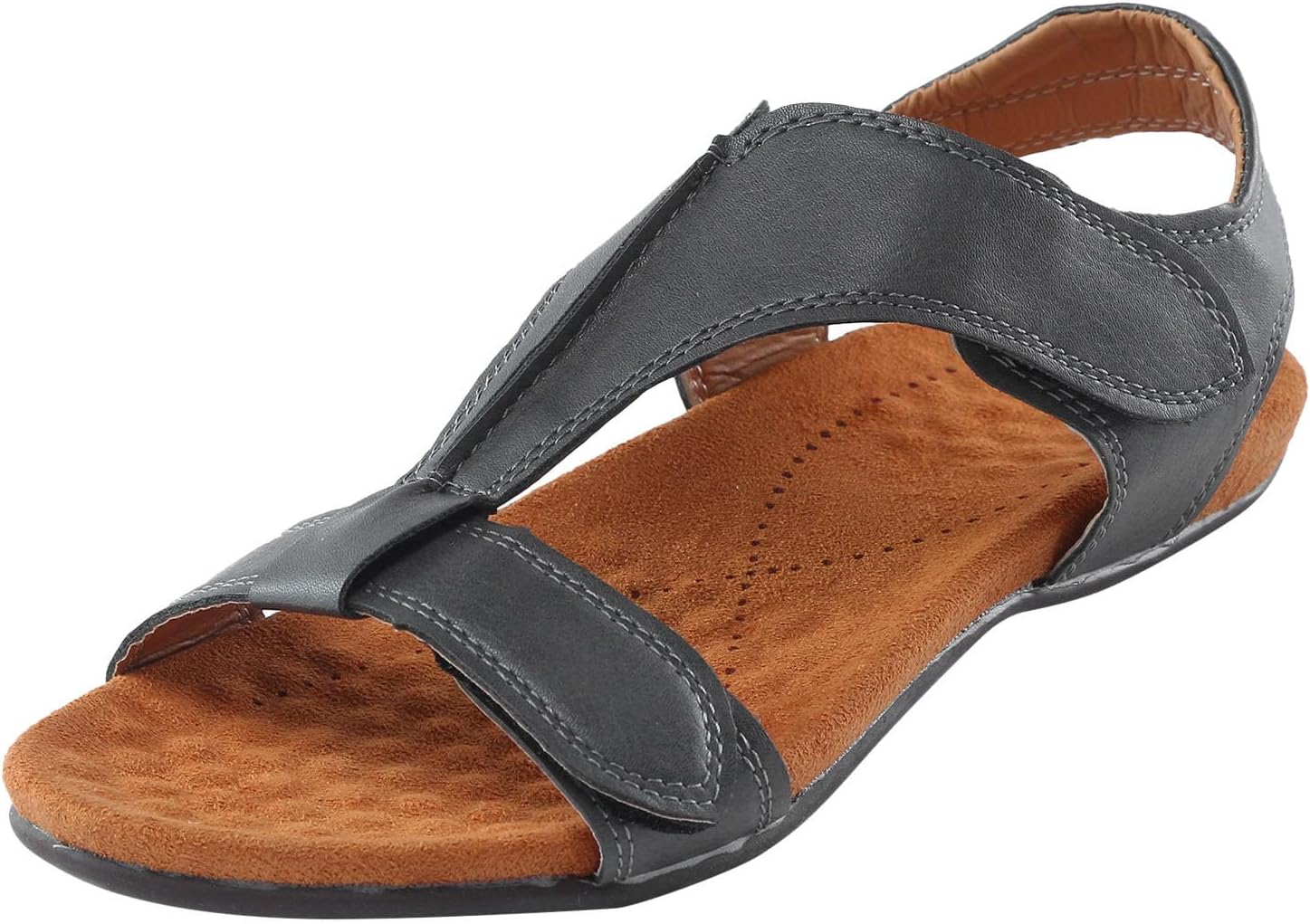 

Женские ортопедические сандалии с поддержкой свода стопы, летние удобные для ходьбы, плоские пляжные сандалии, повседневные стильные, мужские пляжные шлепанцы, размер 9 Generic, серый