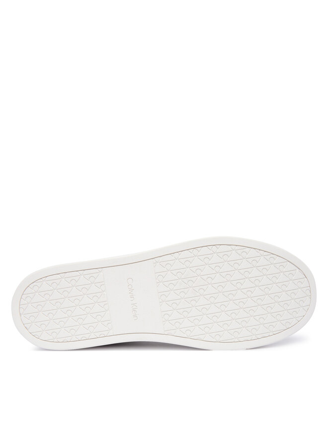 Кроссовки Classic Cupsole Laceup Tape Lth YM0YM01430 Calvin Klein, белый — фото 4