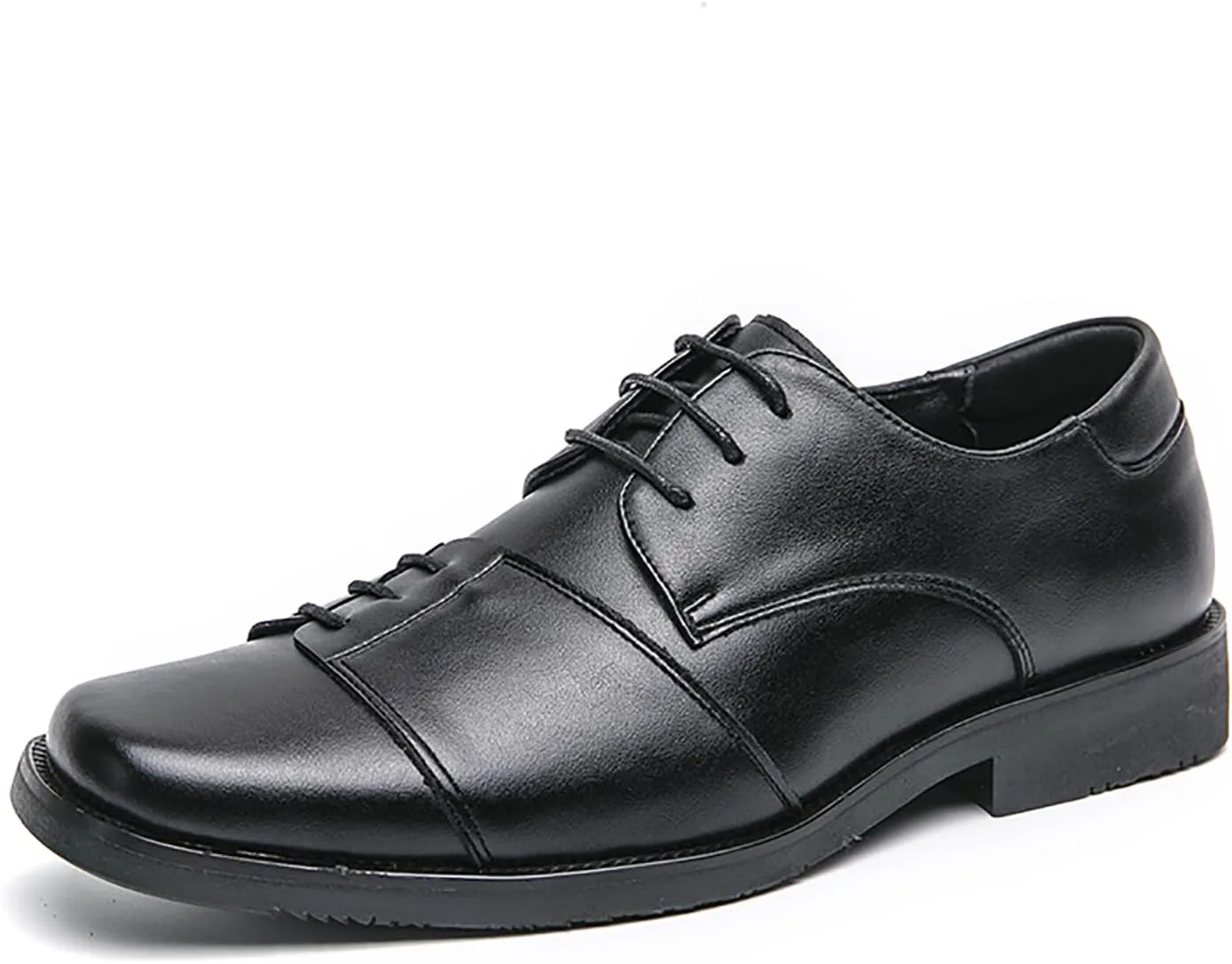 Мужское кожаное шнуровка, формальное платье Oxfords Fashion Comfort, платье с квадратным носком на каблуке, кожаные туфли для офисного свадебного бизнеса, лоферы EGEBS, черный