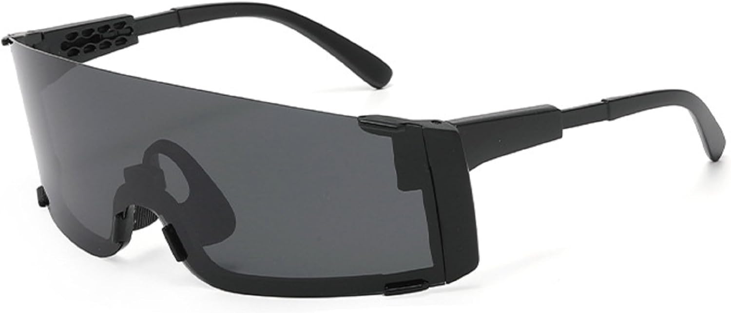 

Большие солнцезащитные очки в стиле панк-рока Y2K для мужчин и женщин, цельные солнцезащитные очки для активного отдыха, велоспорта, спортивные очки для мужчин mincl, Black