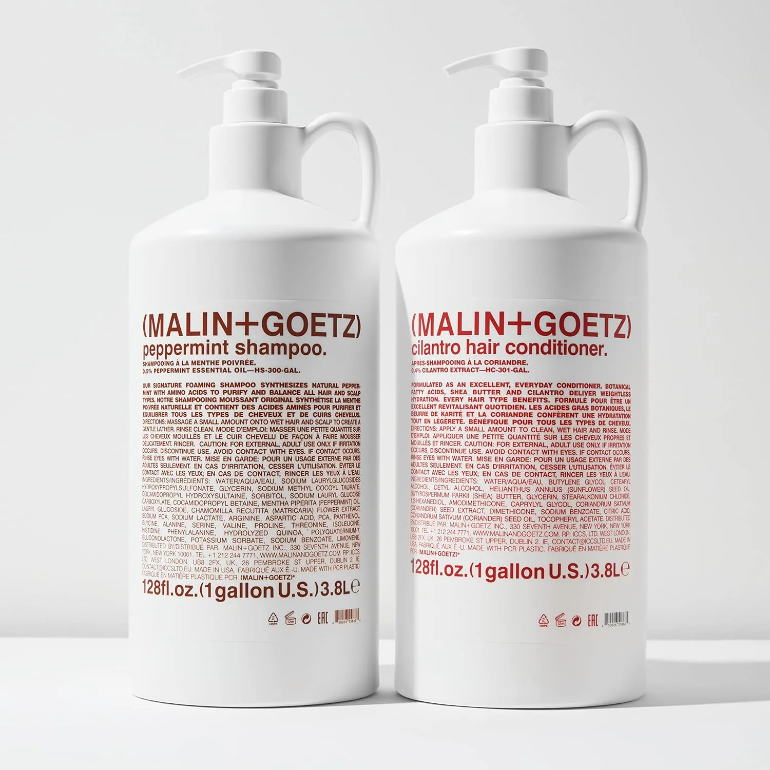Шампунь MALIN+GOETZ, увлажняющий с базиликом или очищающий с мятой, ежедневное очищение с аминокислотами, для всех типов волос, веганский, без сульфатов, унисекс 3785 мл (1 шт.) — фото 3