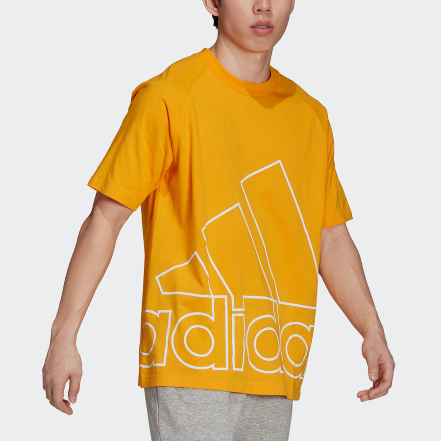 Футболка adidas Unisex U Big Logo Printing Round-Neck Orange, оранжевый — фото 4
