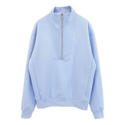 

Толстовка Men's Nike Back Alphabet Logo Printing Half Zipper Stand Collar Asia Edition Blue, синий