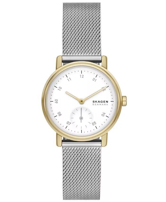 

Женские кварцевые часы Kuppel Lille с тремя стрелками, серебристая нержавеющая сталь, 32 мм Skagen