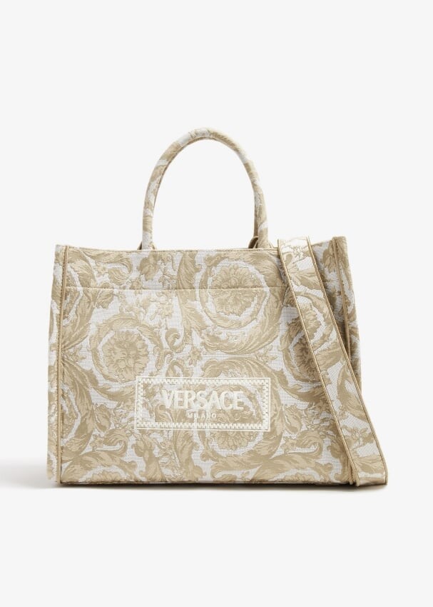 

Сумка-тоут Versace Barocco Athena, бежевый