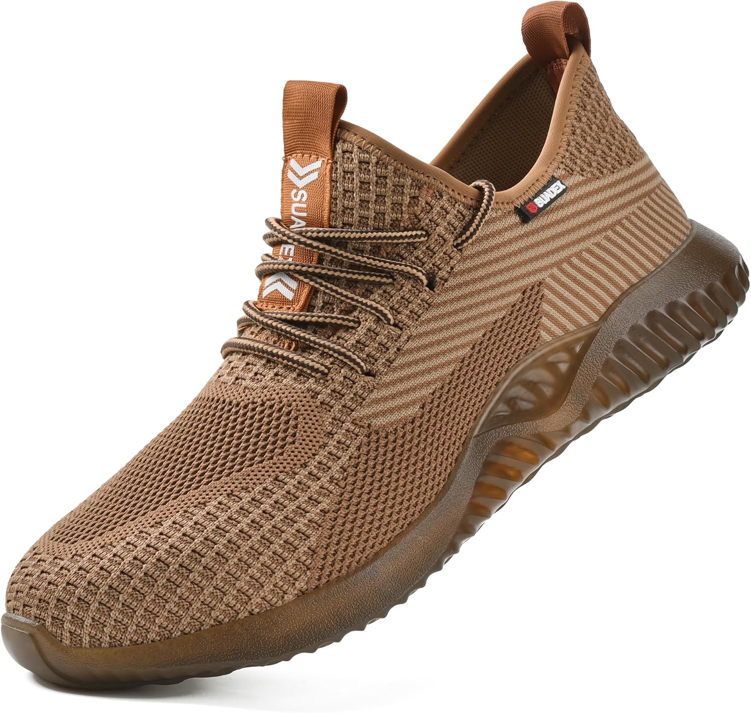 

Кроссовки с стальным носком SUADEX для мужчин и женщин, неразрушимые, легкие защитные обувь, стойкие к проколам, с композитным носком, 605 Brown