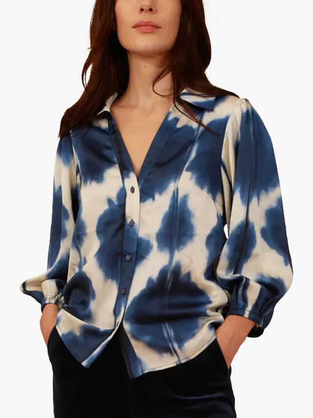 

Рубашка Traffic People Charlie Abstract Print, цвет blue/cream
