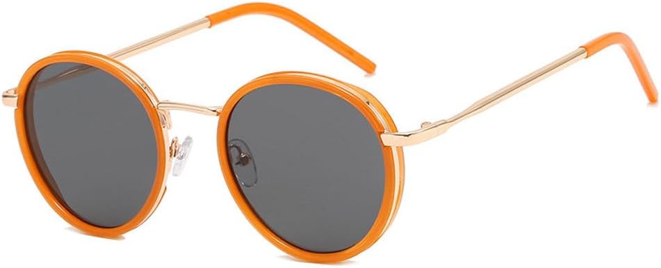 

Винтажные круглые солнцезащитные очки MUTYNE, новые, роскошные, модные, в стиле ретро, ​​для вождения, для мужчин и женщин, очки с защитой от УФ-излучения UV400, Orange Grey