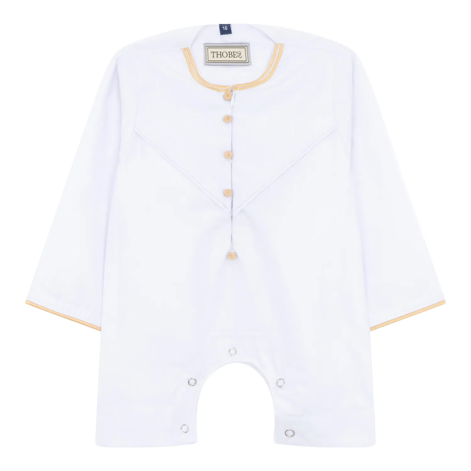 Arabic Thobes Комбинезон для маленьких мальчиков Omani Eid White Thobe Saudi Emirati Jubba Robe Romper