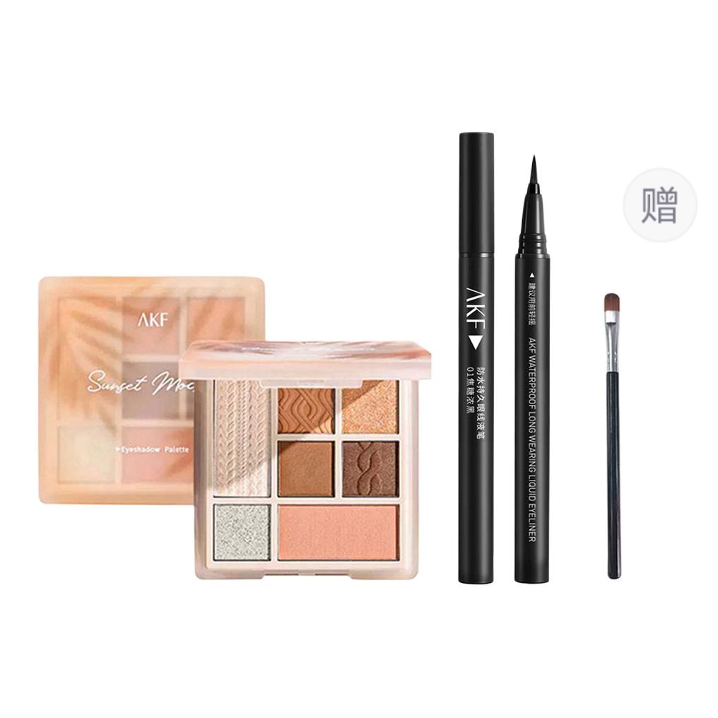 

Палитра теней для век 7 цветов 9г + жидкая подводка для глаз 1г AKF