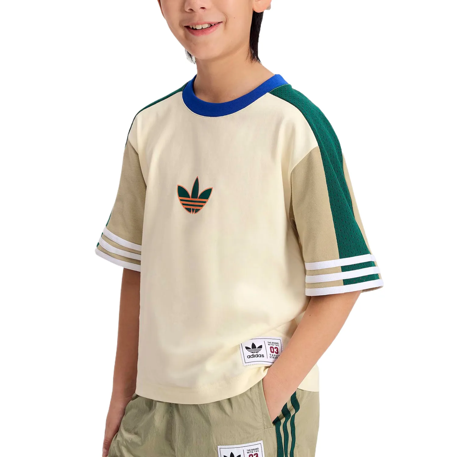 Футболка для детей с круглым вырезом Adidas Originals, Ivory — фото 4