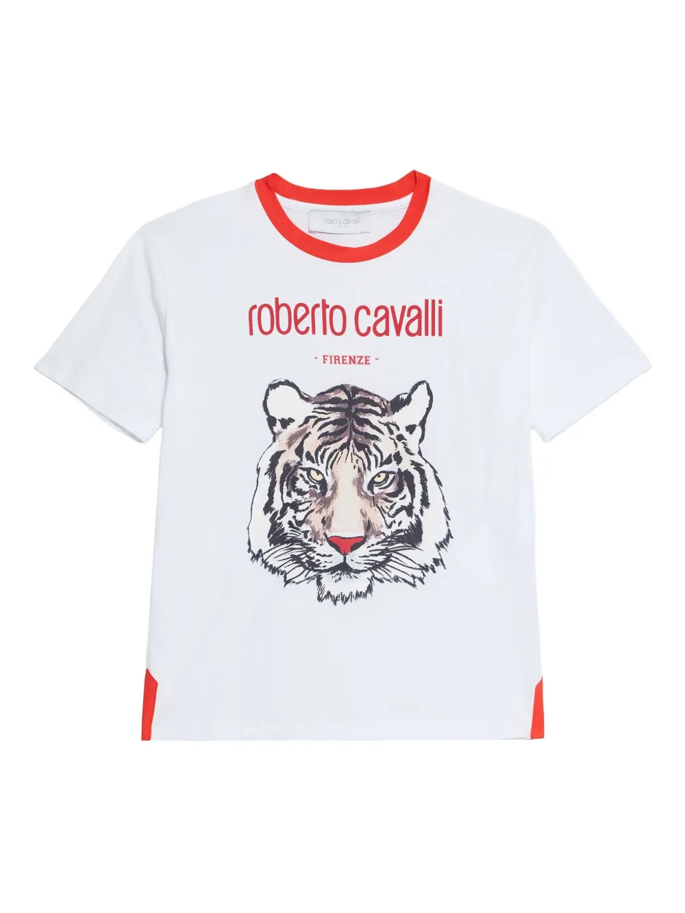 

Футболка с тигровым принтом Roberto Cavalli, белый