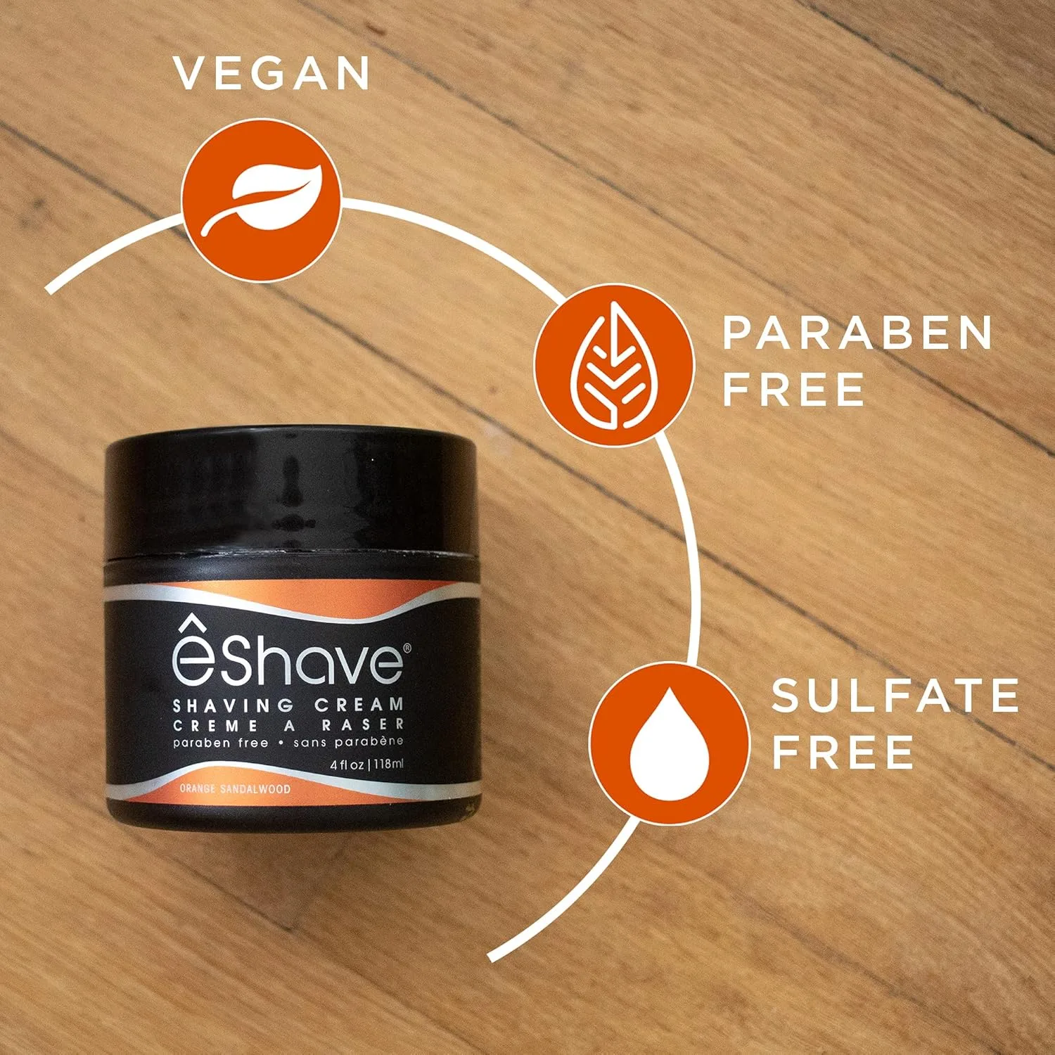 Крем для бритья eShave Orange Sandalwood, предотвращает раздражение и обеспечивает мягкое бритье — фото 4