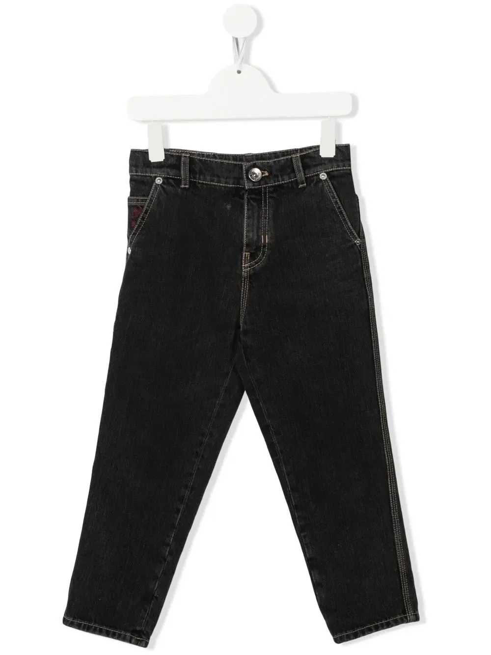 Прямые джинсы Brunello Cucinelli Kids, серый