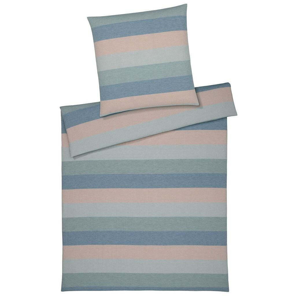 

Элегантное полульняное постельное белье Glee aqua 155х220 см + 80х80 см Elegante