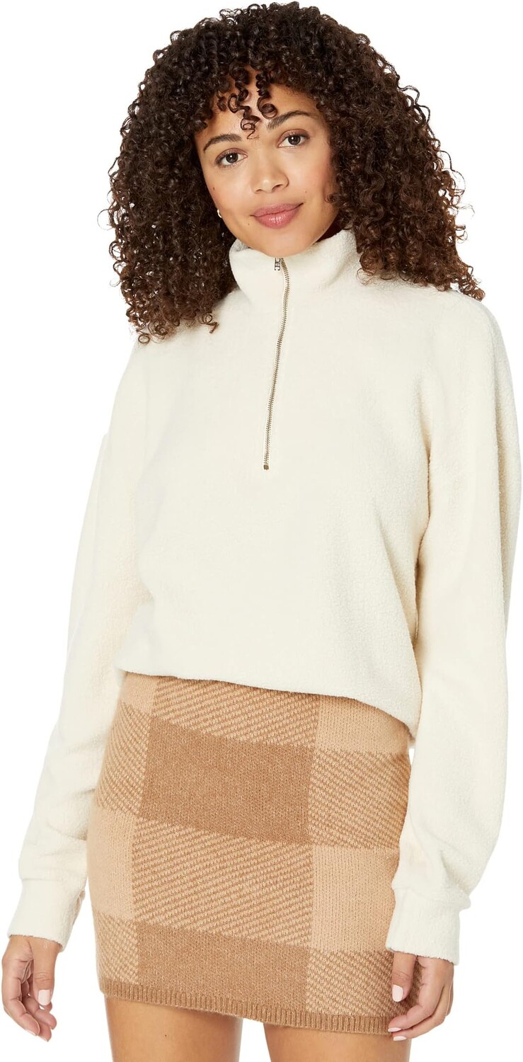 

Толстовка MONROW Teddy Fleece 1/2 Zip, цвет Off-White
