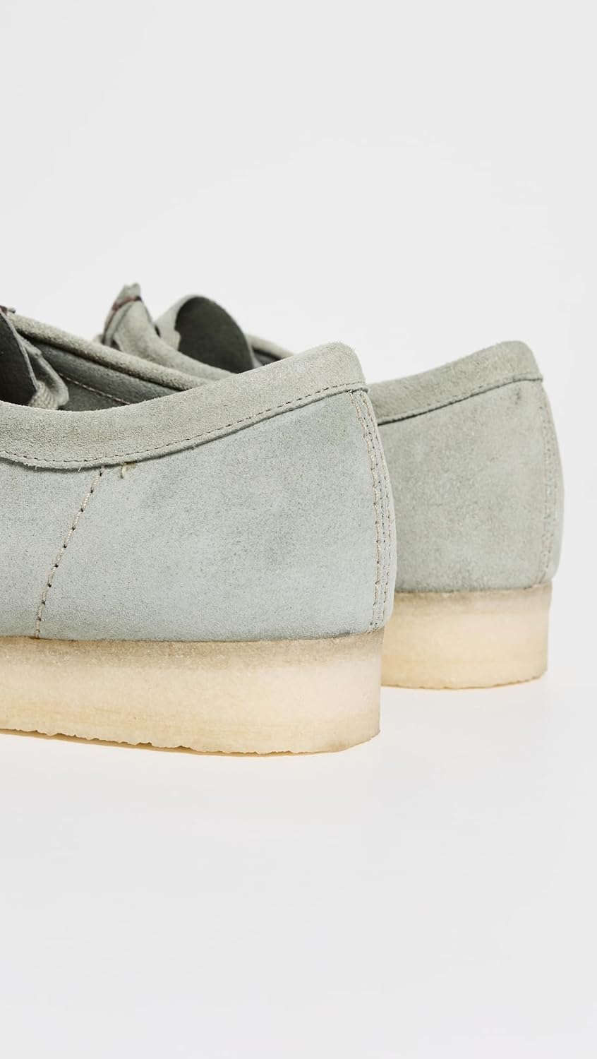 Мужские замшевые плетеные туфли Wallabee от Clarks, шалфейный — фото 3