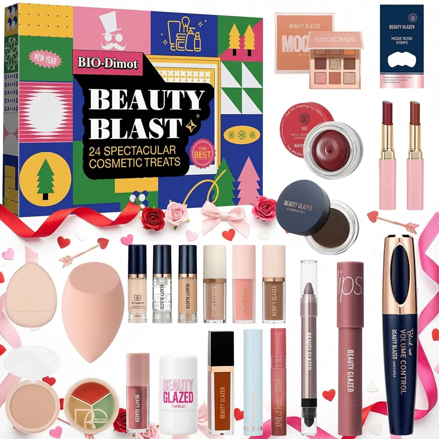 Набор для макияжа «New Year Makeup Set» из 24 предметов Beliky Girl, Christmas