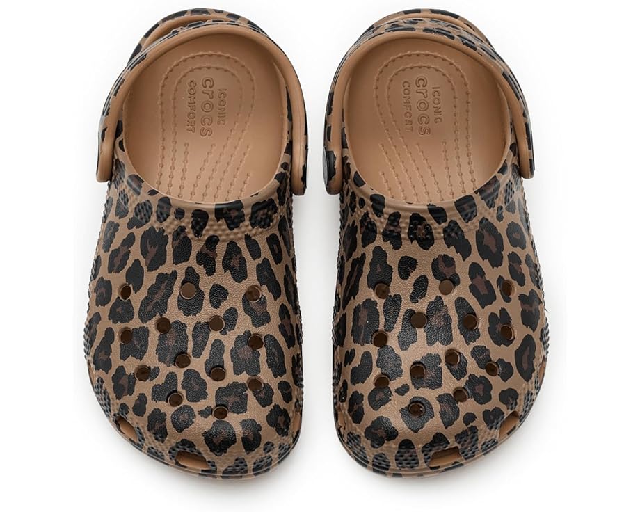 Детские кроксы Crocs Classic с принтами и графикой Crocs Kids, Sepia/Leopard — фото 2