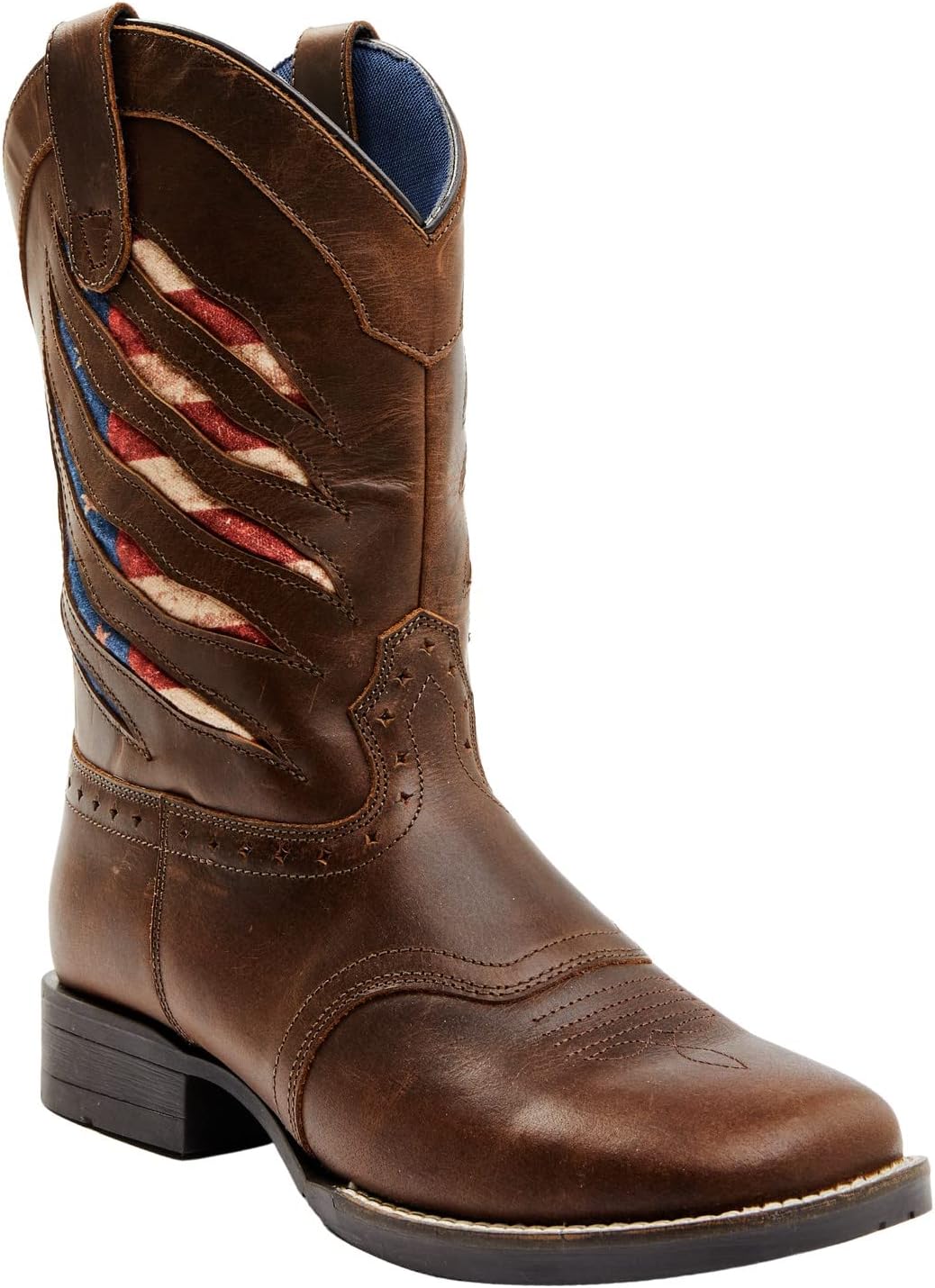 

Мужские ковбойские сапоги Cody James Boys с рваным флагом, широкий квадратный носок - Bcbsp22p1, мультиколор