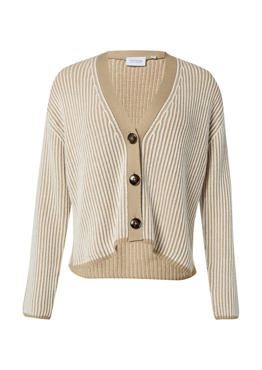 

Вязаный кардиган comma casual identity, цвет Cream/Dark beige