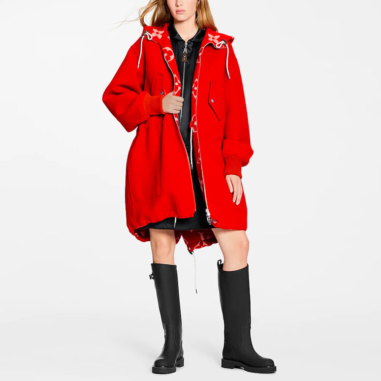 

Новые квартальные продукты LV Parka Coat Men Red Louis Vuitton, красный