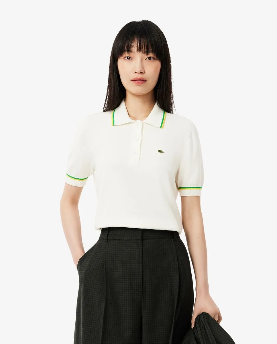 

Женская бесшовная рубашка поло с коротким рукавом Lacoste, белый