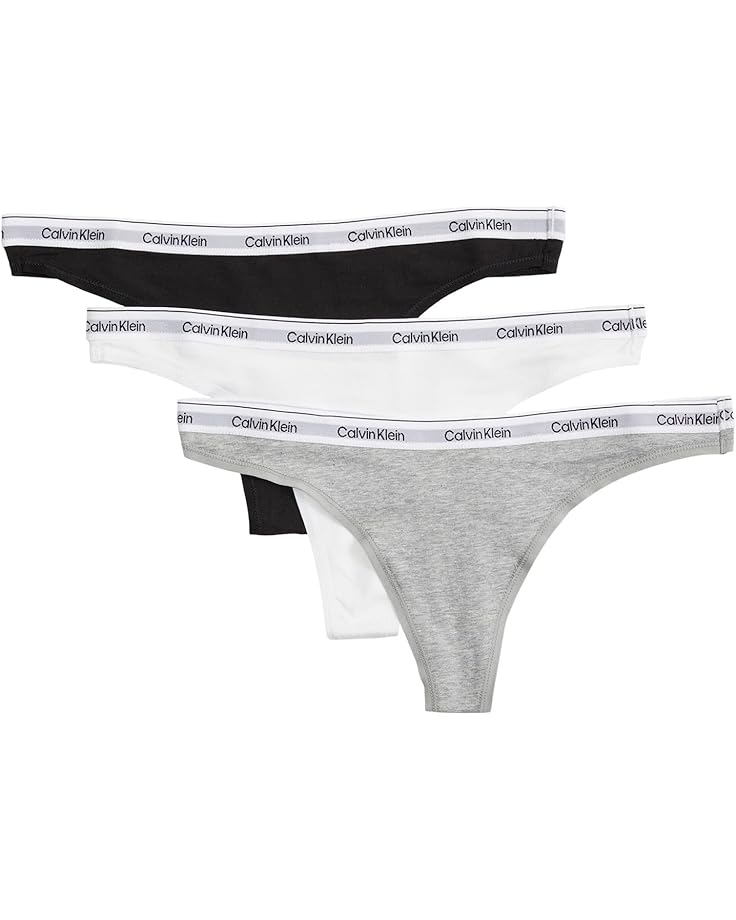 

Стринги Calvin Klein Underwear Modern Logo Thong 3-Pack, цвет Black/White/Grey Heather