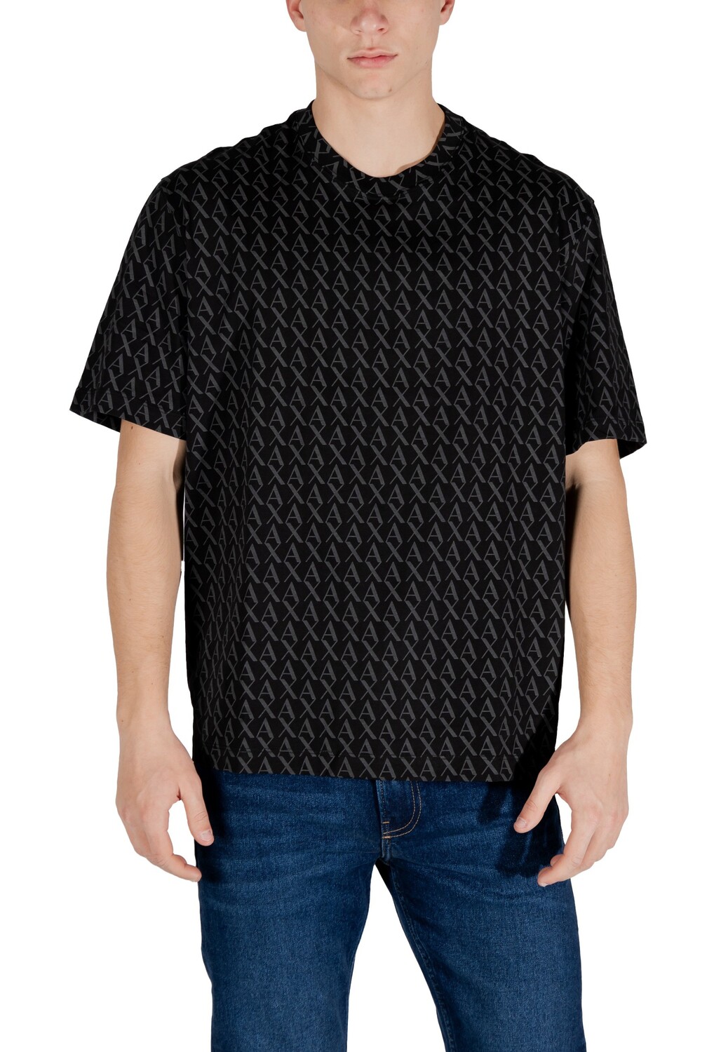 

Футболка мужская Armani Exchange с фирменным принтом, черный