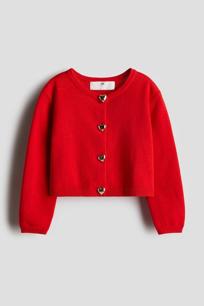 

Хлопковый кардиган H&M, красный