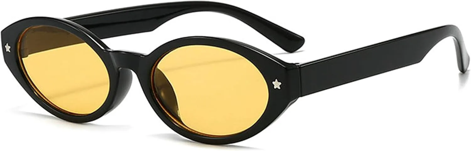 

Солнцезащитные очки Willochra в стиле ретро, ​​овальные, для женщин и мужчин, винтажные, 90-х, маленькие, «кошачий глаз», с заклепками, черные, UV400, C7