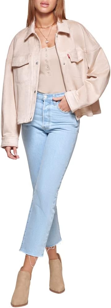 

Levi's Женская короткая куртка-косуха из мягкой искусственной замши, Sand