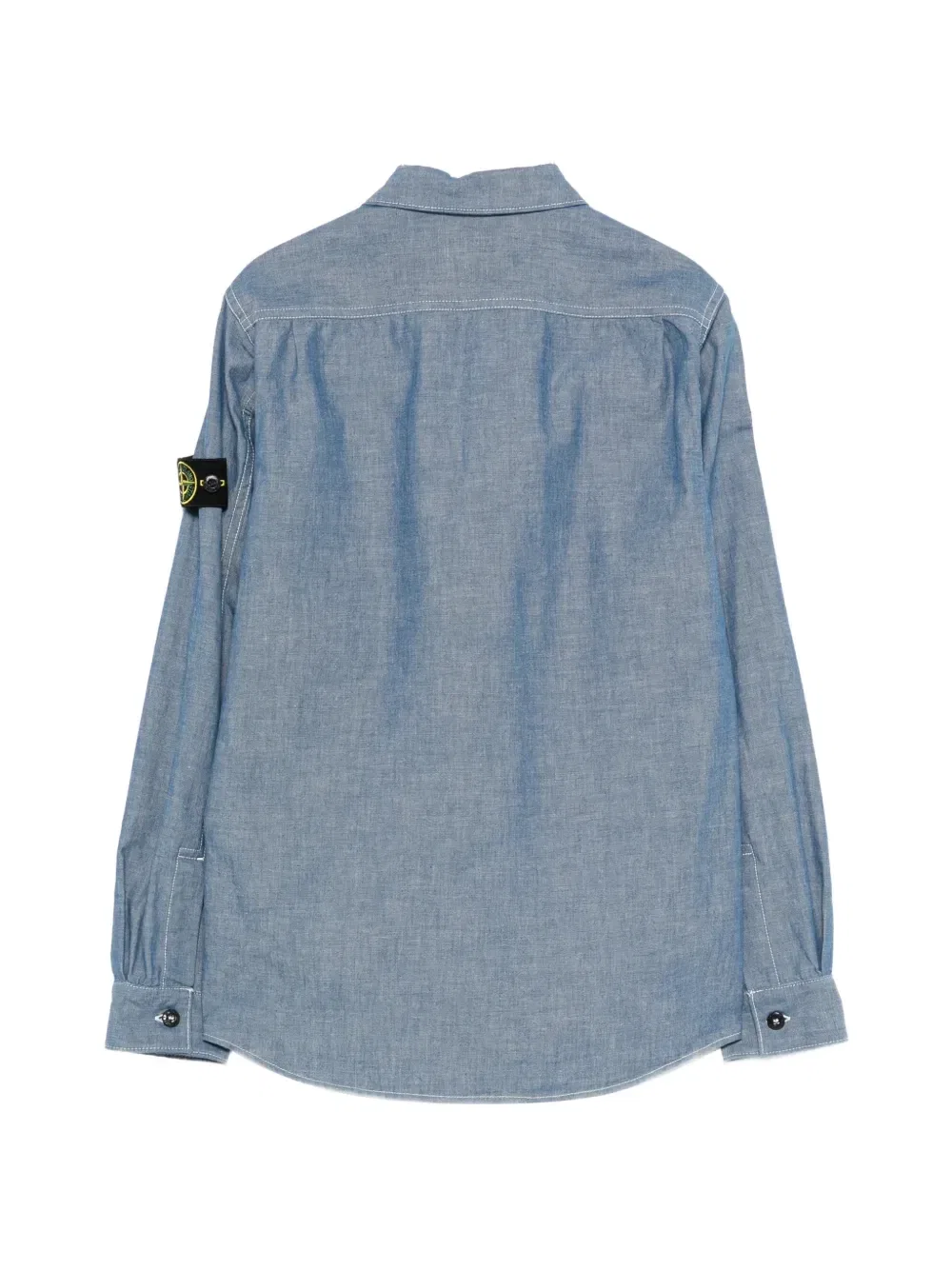 Рубашка с нагрудным карманом Stone Island Junior, синий — фото 2