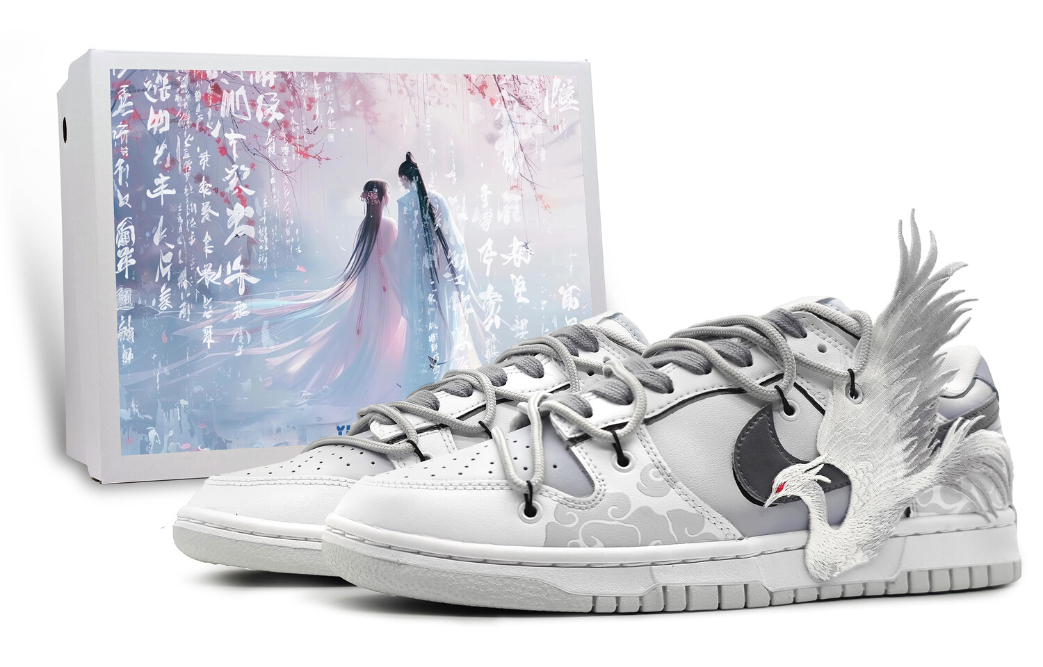 

Кроссовки Nike Dunk Skateboarding Shoes Men Low-top Grey/white, серый/белый