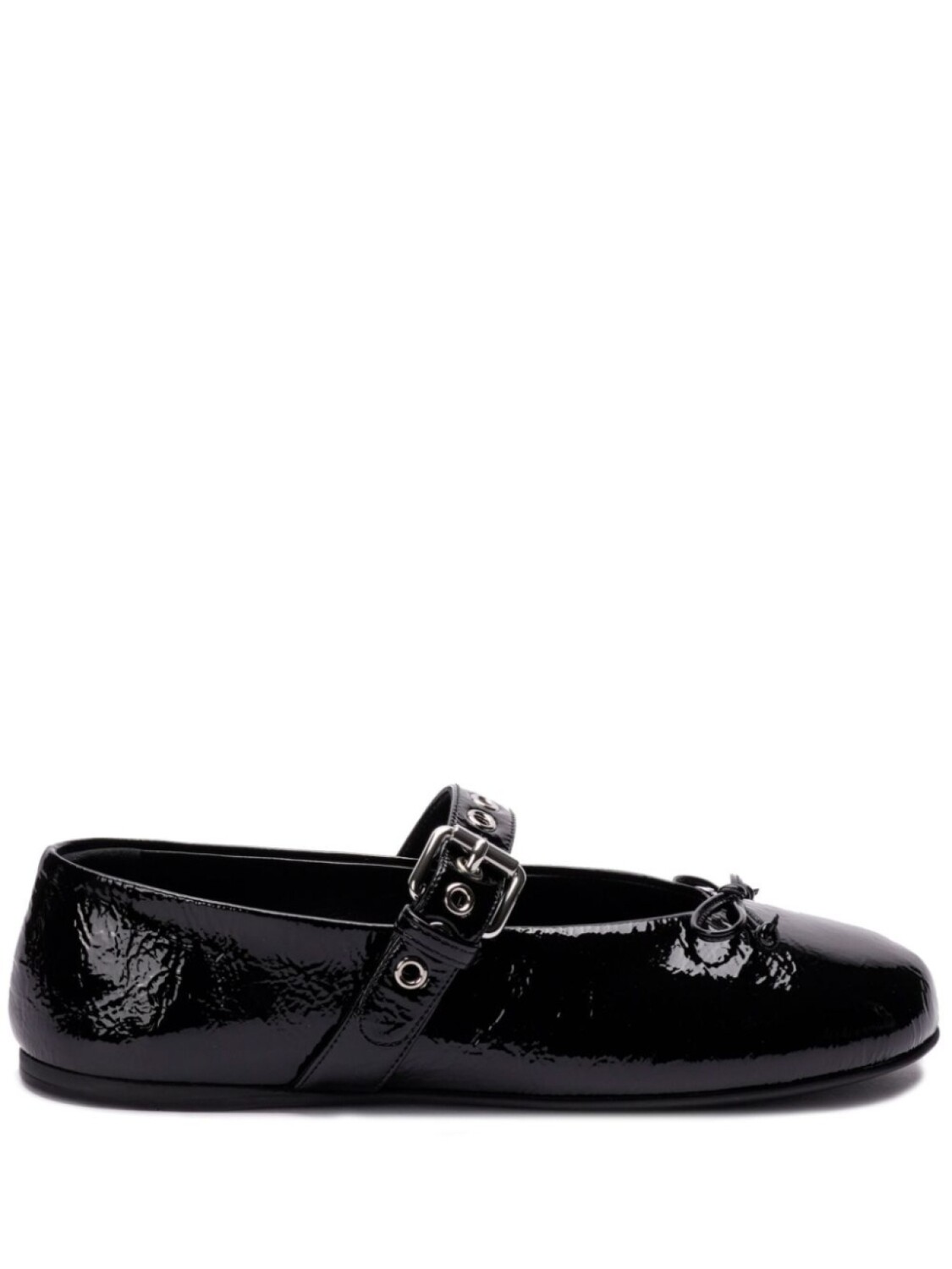 Кожаные балетки Miu Miu, черный