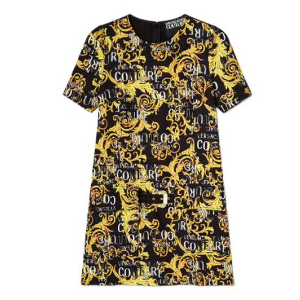 

VERSACE JEANS COUTURE Женское черное платье с коротким рукавом SS23