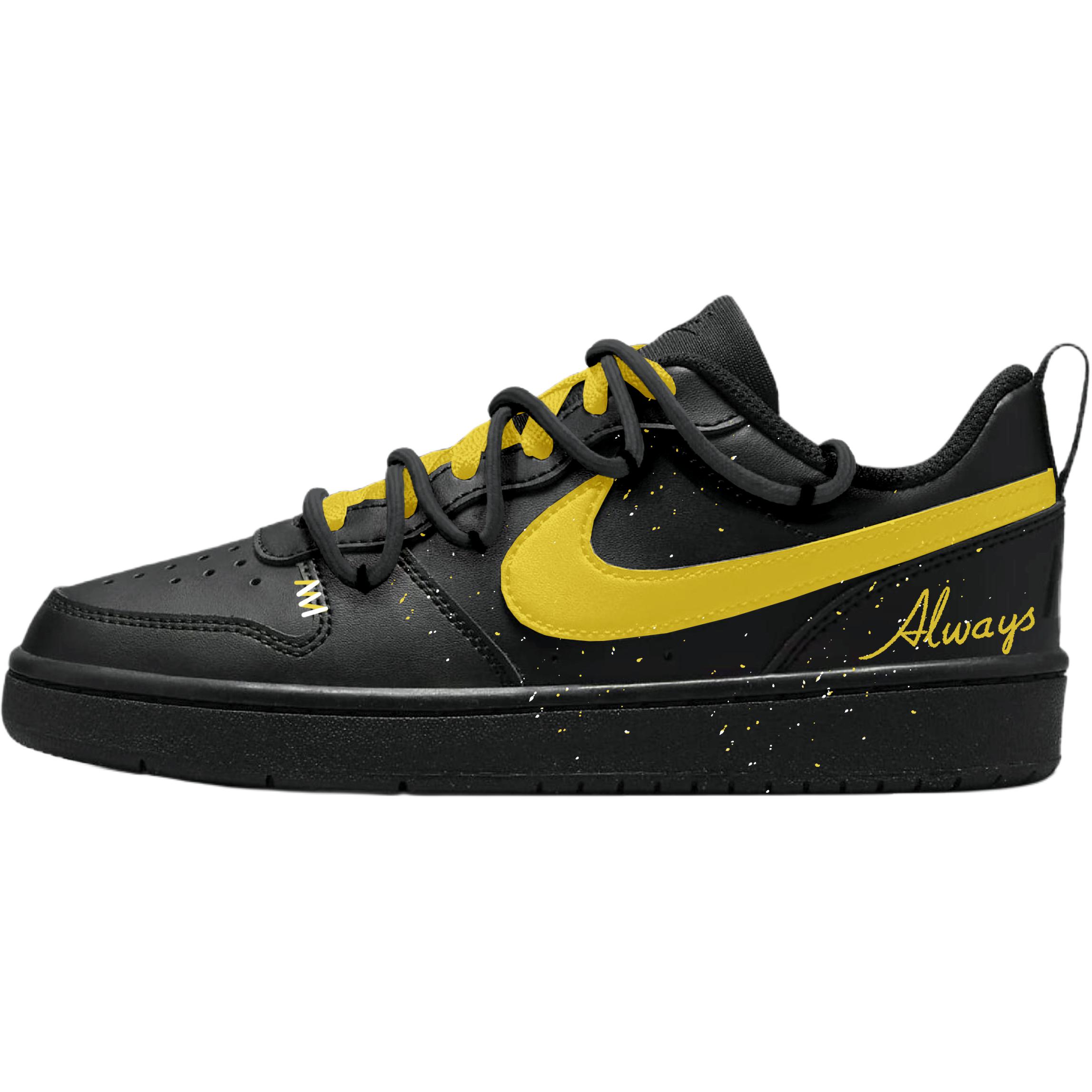 

Nike Детские низкие кожаные скейтбордистские кроссовки Court Borough, черные, для подростков