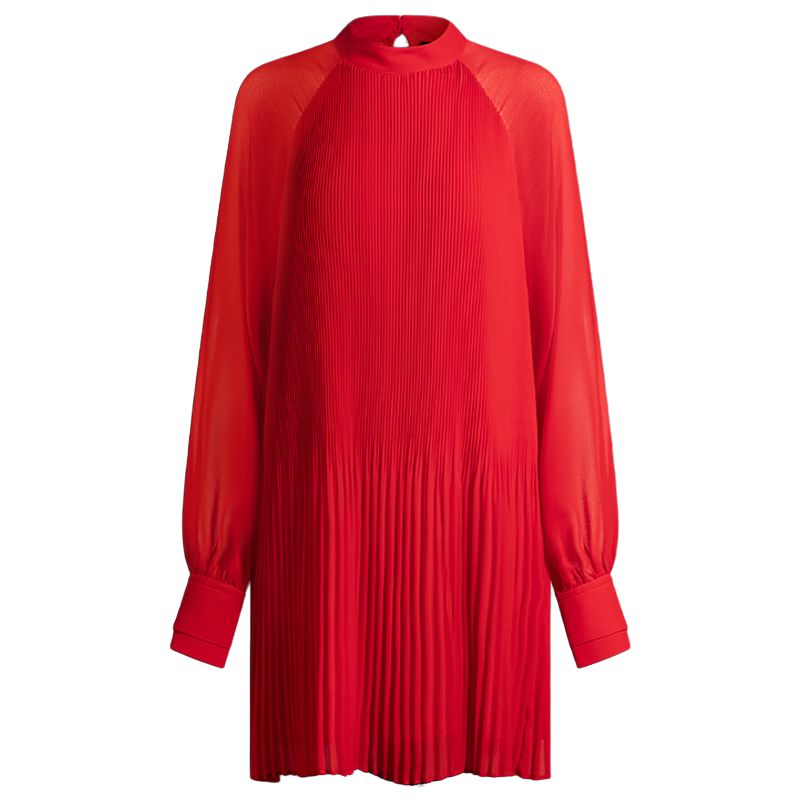 

HUGO BOSS SS25 платье с длинными рукавами женское красное